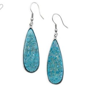 Silver Azure Quartz Drop Earrings